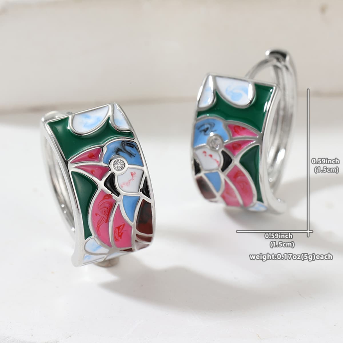 Color Block Bird Dangle Earrings, Artistic Design